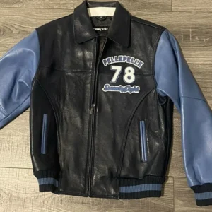 Pelle Pelle Blue Throwback Leather Jacket view 2