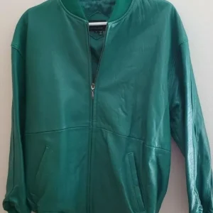 Pelle Pelle Green Leather Bomber Jacket