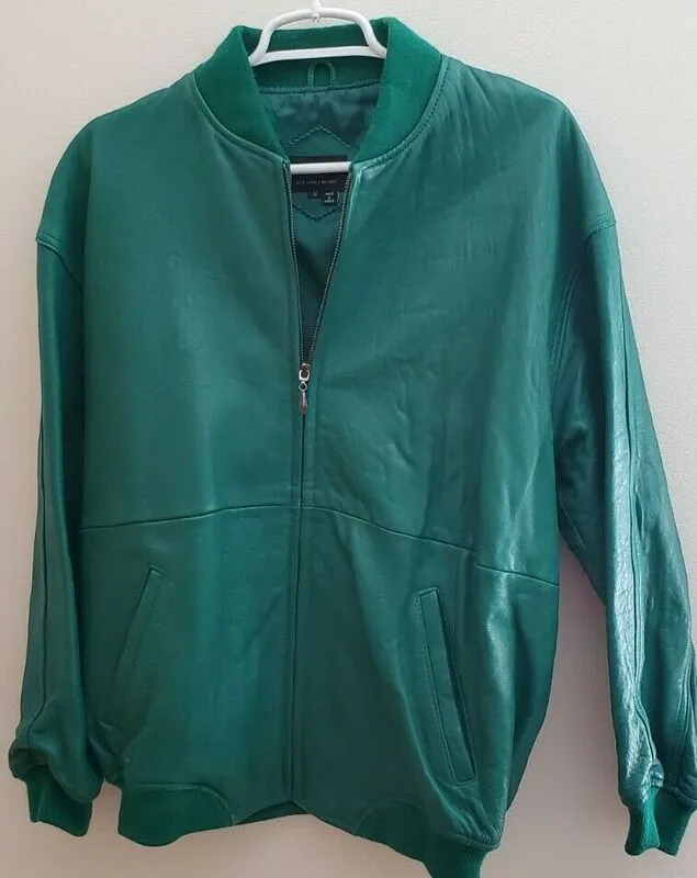 Pelle Pelle Green Leather Bomber Jacket
