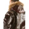 pelle pelle crocodile skin brown jacket, pelle pelle store, pelle pelle jacket, brown leather jacket