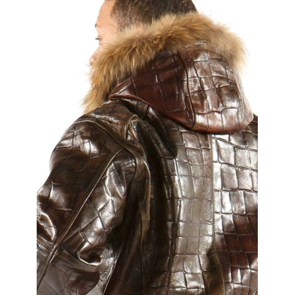 pelle pelle crocodile skin brown jacket, pelle pelle store, pelle pelle jacket, brown leather jacket