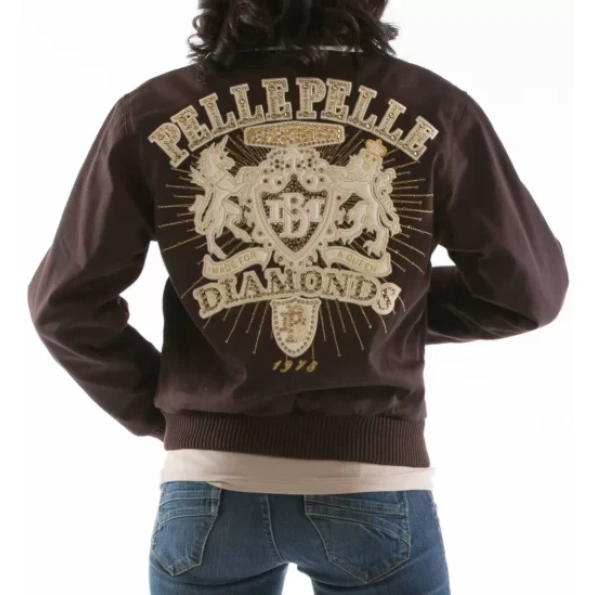 Pelle Pelle Brown Diamonds Queen Jacket view 1