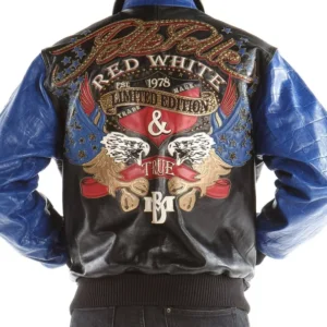 Black Blue Pelle Pelle Leather Jacket