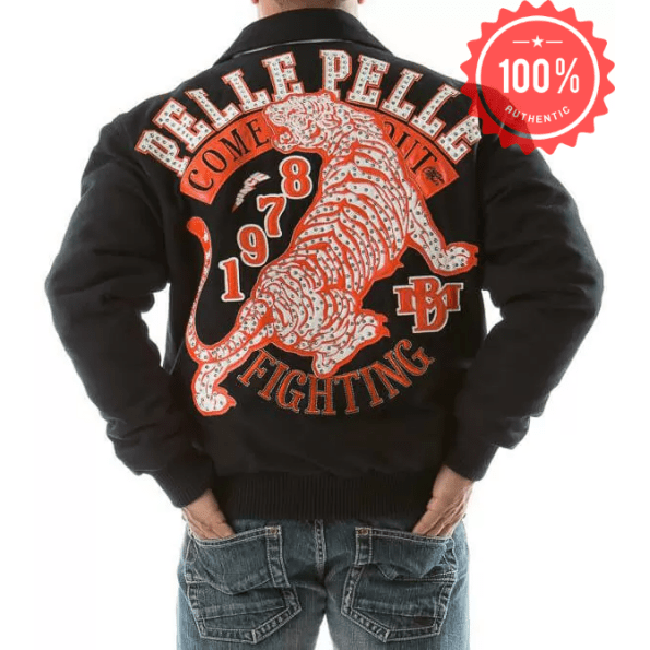 Navy Pelle Pelle Tiger Wool Jacket