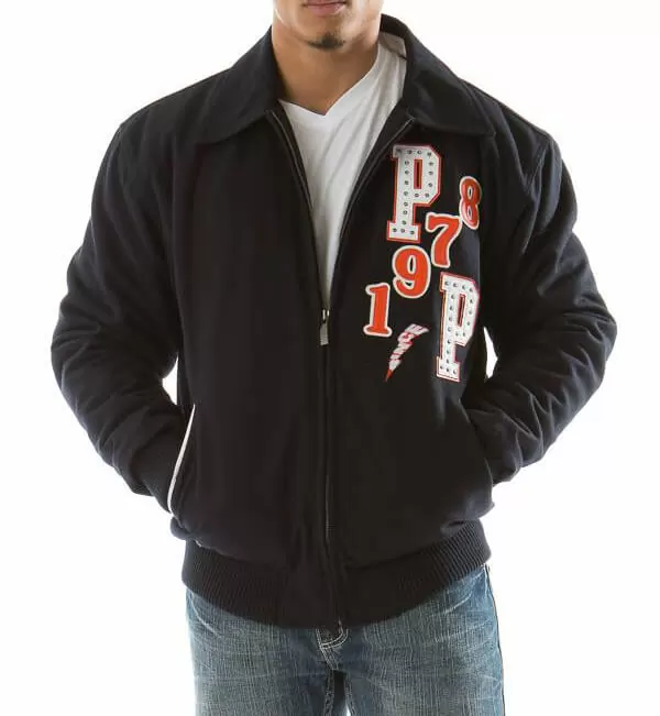 Navy Pelle Pelle Tiger Wool Jacket view 2