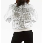 Pelle Pelle White Studded Leather Jacket