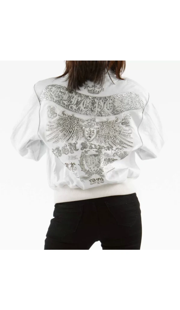 Pelle Pelle White Studded Leather Jacket