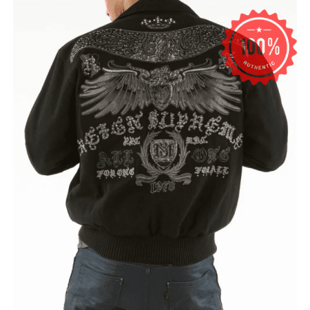 Best Pelle Pelle Black Zipper Wool Jacket