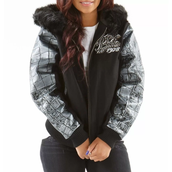 Pelle Pelle Black Exotic Fur Hood Jacket