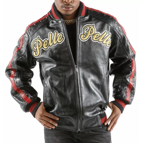 Pelle Pelle Black Red Leather Jacket