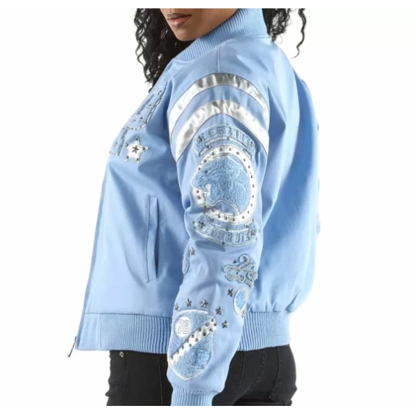 Pelle Pelle Blue Patches Varsity Jacket