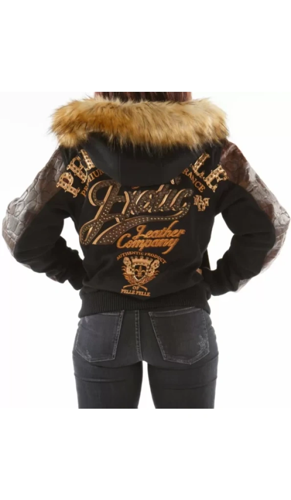Pelle Pelle Brown Exotic Fur Hood Jacket