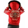 Pelle Pelle Royal Red Fur Hood Leather Jacket