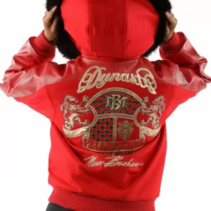 Pelle Pelle Royal Red Fur Hood Leather Jacket
