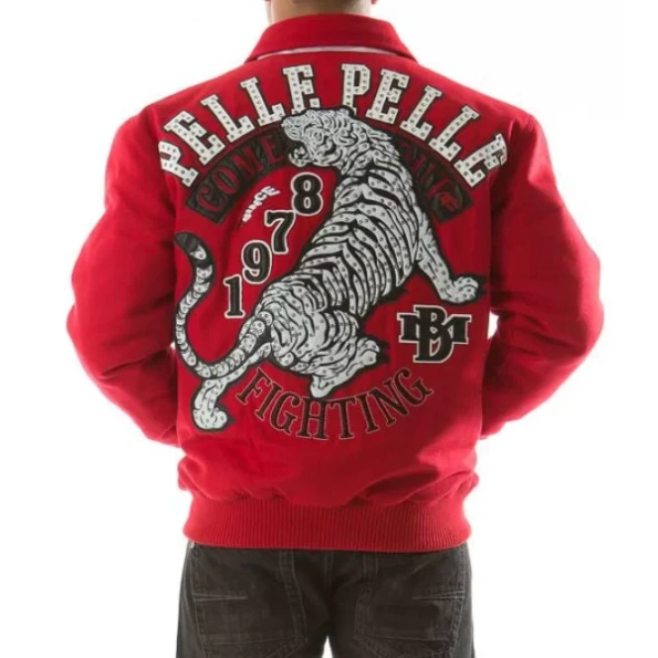 Red Pelle Pelle Tiger Wool Jacket