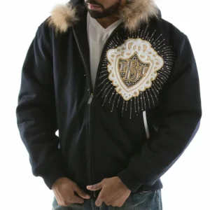 Pelle Pelle Navy Platinum Hood Jacket view 2