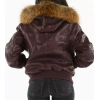 Pelle Pelle Purple Studded Fur Hood Jacket