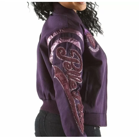 Pelle Pelle Purple P Crest Varsity Jacket