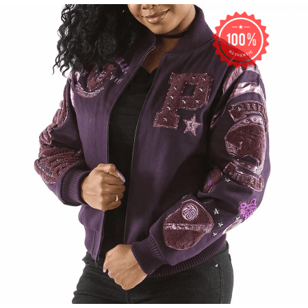 Pelle Pelle Purple P Crest Varsity Jacket