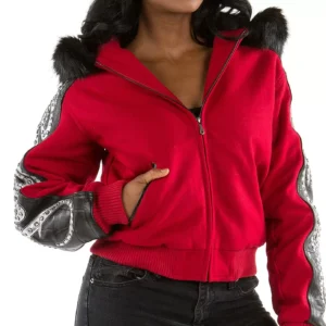 Pelle Pelle Red Studded Wool Jacket view 2