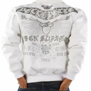 Pelle Pelle White Studded Jacket