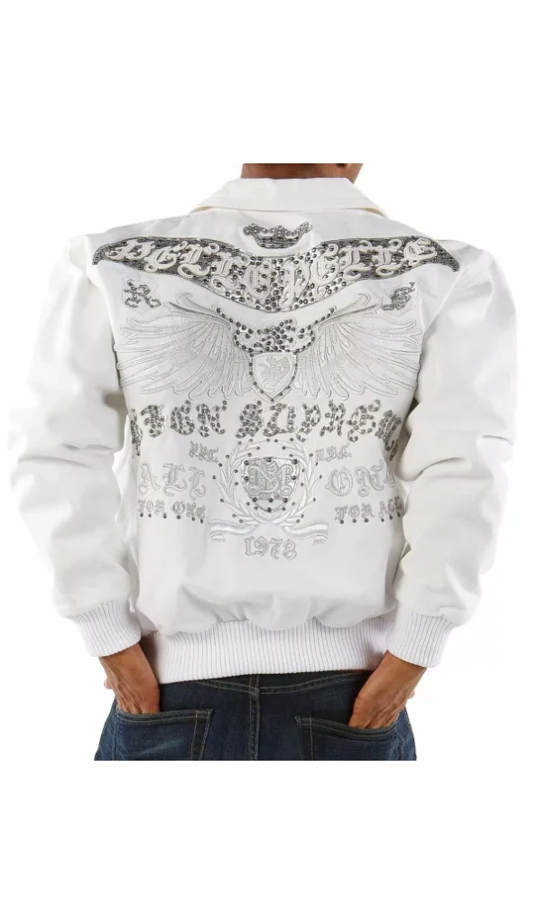 Pelle Pelle White Studded Jacket