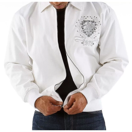 Pelle Pelle White Studded Jacket