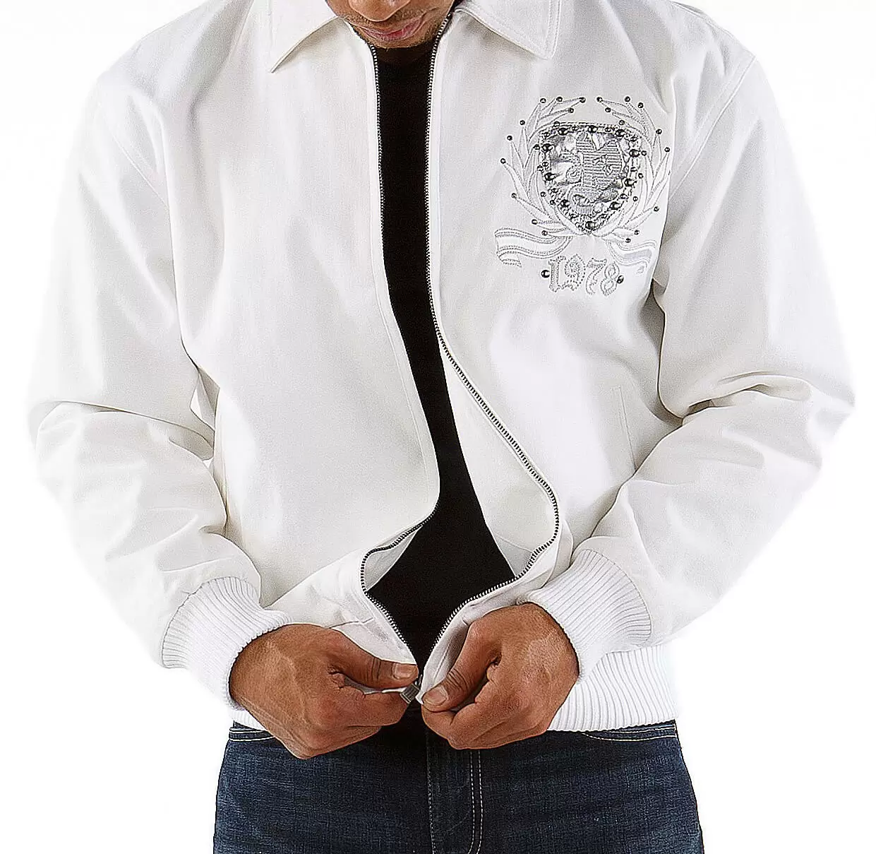 Pelle Pelle White Studded Jacket view 2