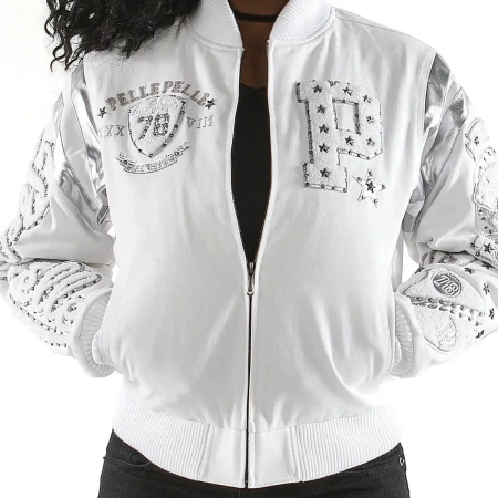 Pelle Pelle White Patches Varsity Jacket