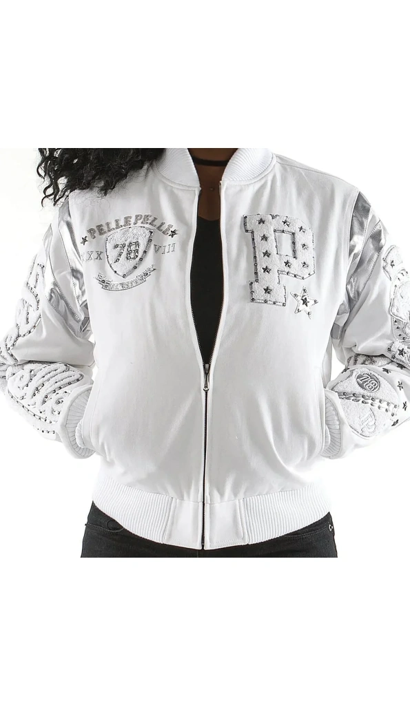 Pelle Pelle White Patches Varsity Jacket