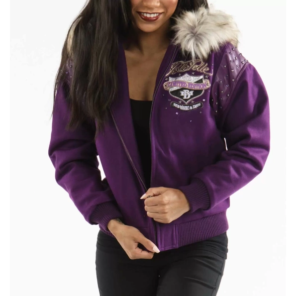 Purple Pelle Pelle MB Fur Hood Jacket