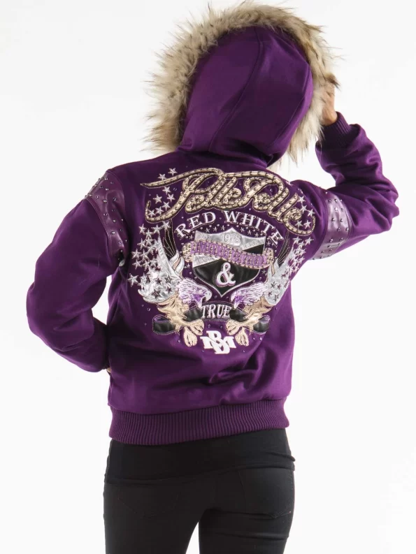Purple Pelle Pelle MB Fur Hood Jacket