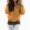 Yellow Pelle Pelle Fur Hood Wool Jacket