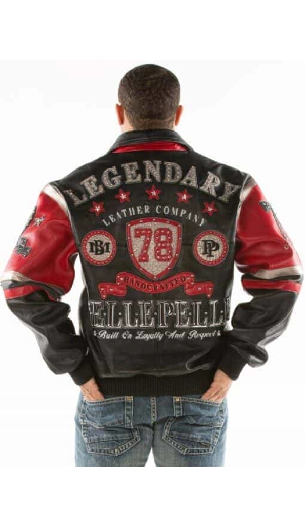 Pelle Pelle Black Red Studded Jacket