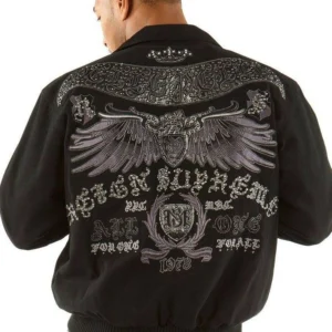 Best Pelle Pelle Black Zipper Wool Jacket view 1