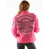 Pelle Pelle Pink Studded Varsity Jacket