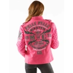 Pelle Pelle Pink Studded Varsity Jacket