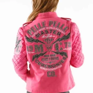 Pelle Pelle Pink Studded Varsity Jacket