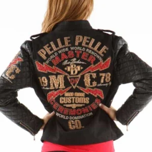 Pelle Pelle Black Hooded Leather Jacket