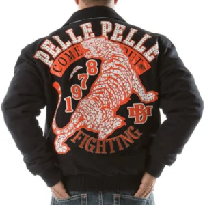 Navy Pelle Pelle Tiger Wool Jacket