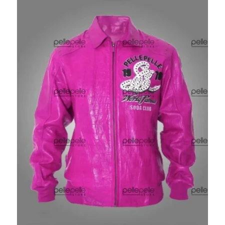 MB Pelle Pelle Pink Soda Club leather Jacket