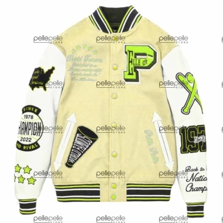 Champion Pelle Pelle Cream Varsity Jacket