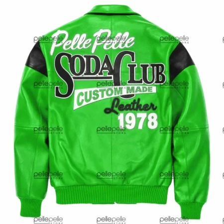 Green Pelle Pelle Soda Club Leather Jacket