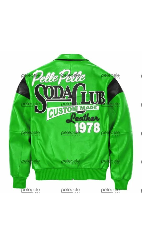 Green Pelle Pelle Soda Club Leather Jacket