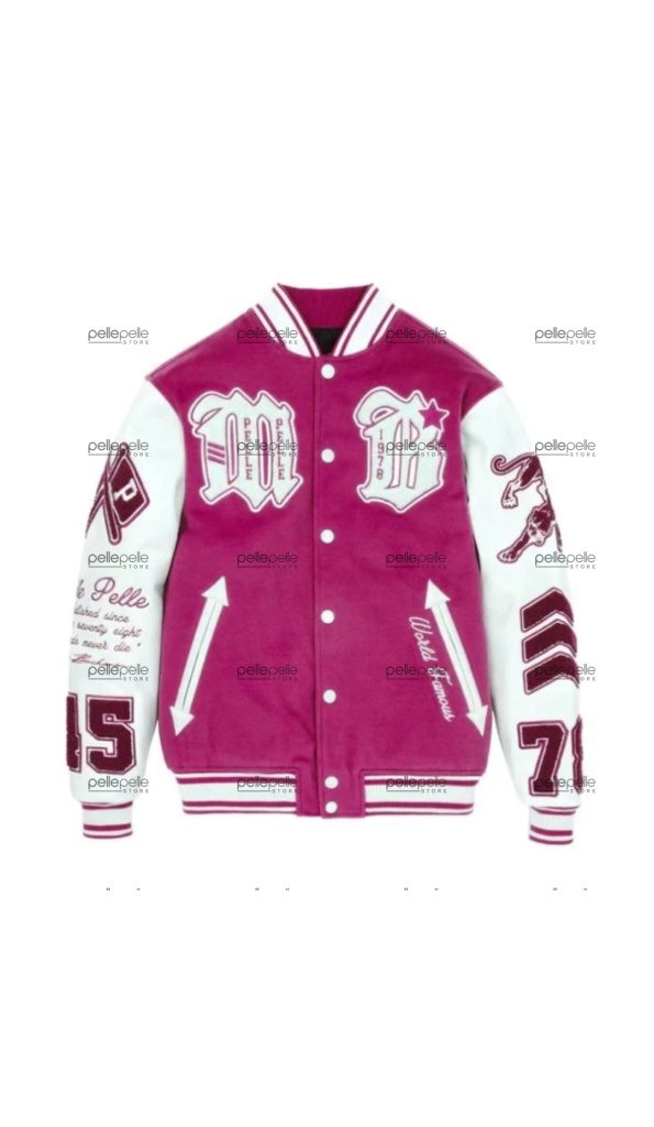 MB Pelle Pelle Pink Varsity Jacket