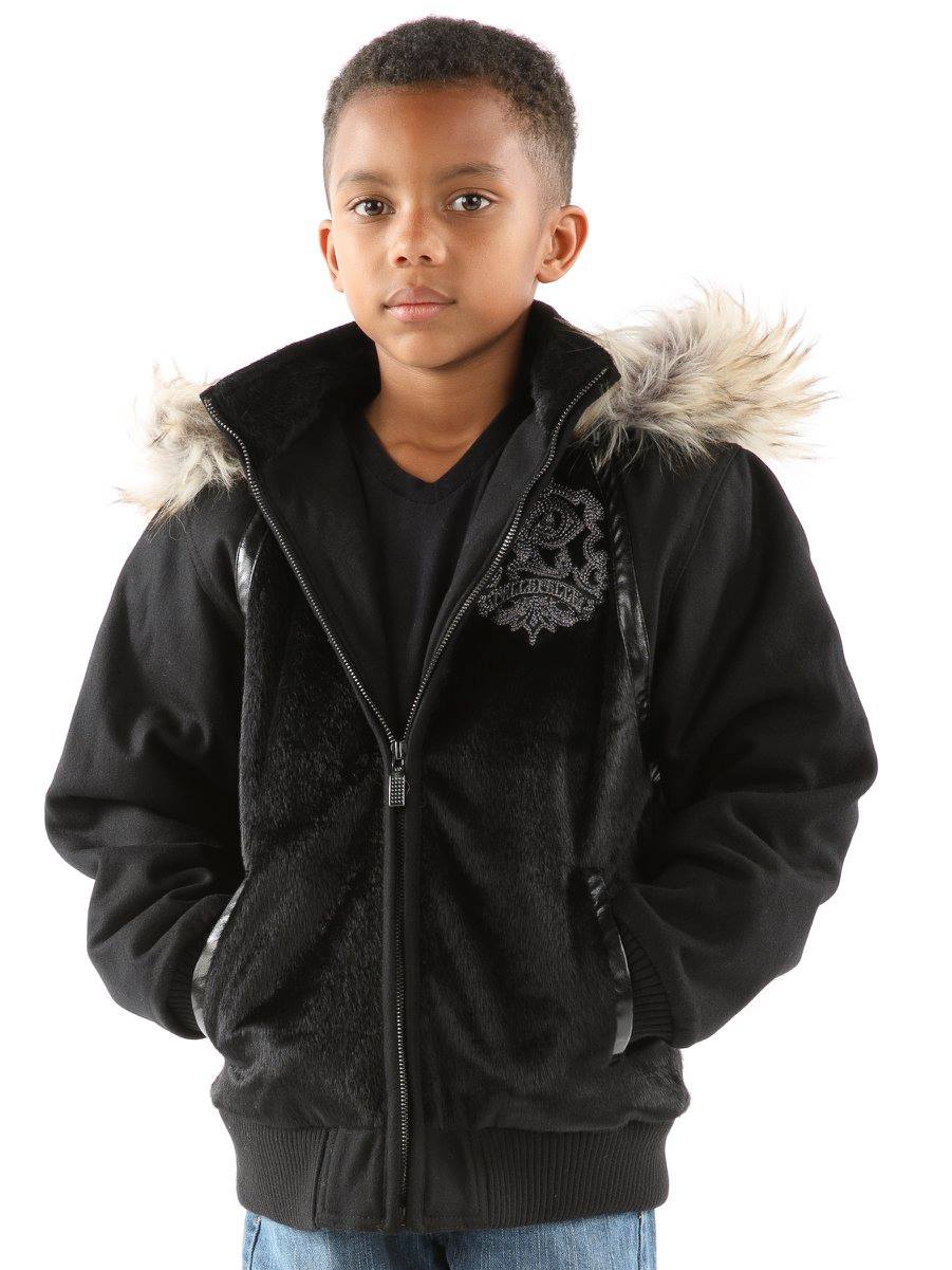 Pelle Pelle Black Patched Hood Wool Jacket