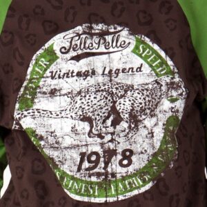 Bold Pelle Pelle Brown T Shirt with Green Sleeves view 2