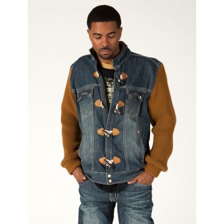 Pelle Pelle jean jacket with brown sleeves