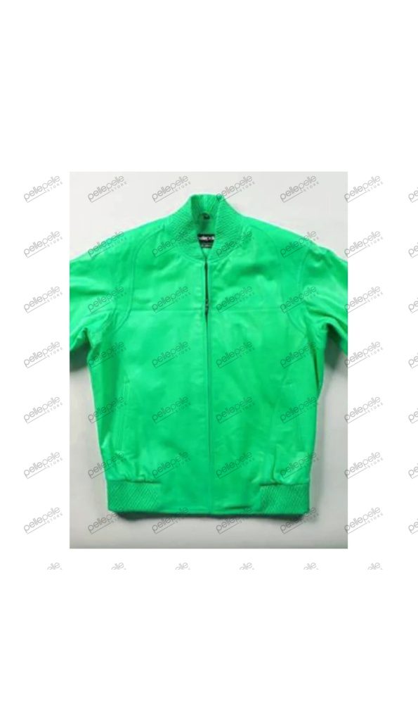 Pelle Pelle Green Bomber Leather Jacket