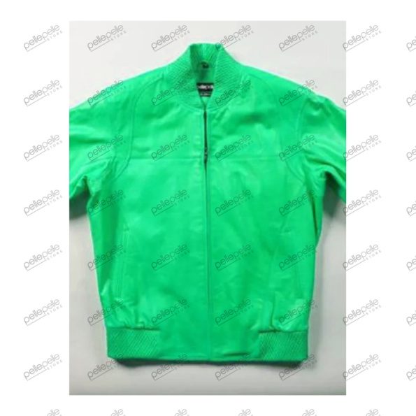 Pelle Pelle Green Bomber Leather Jacket